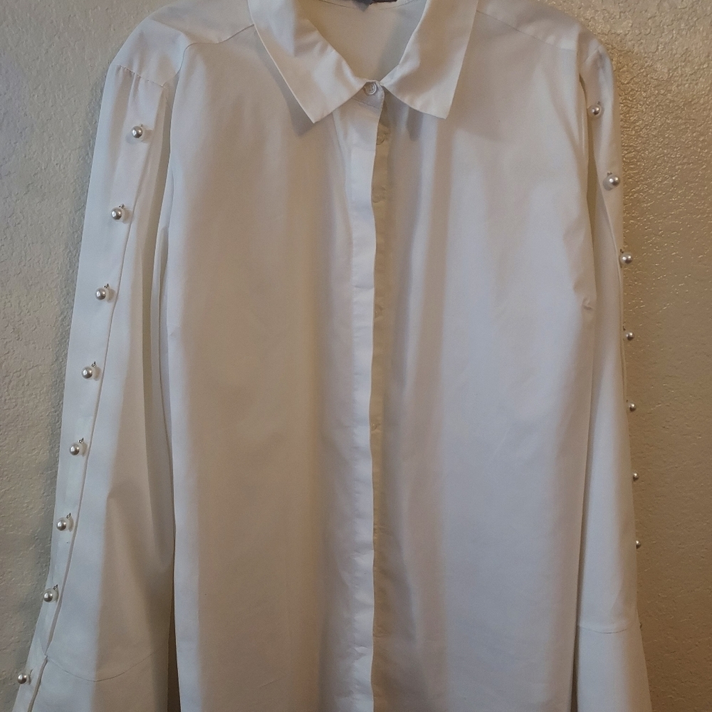 Marled Pearl accent blouse